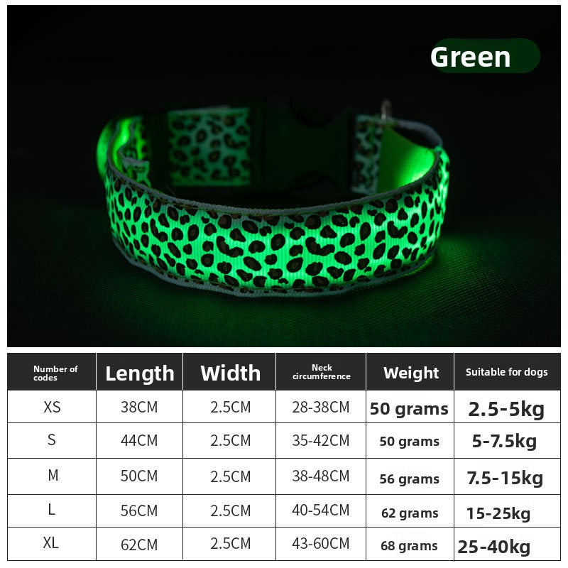 Dog glowing collar