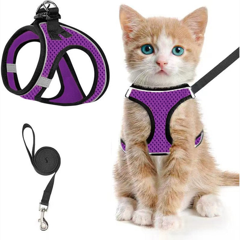 Breathable Cat & Small Dog Harness – Escape-Proof Vest in 11 Colors