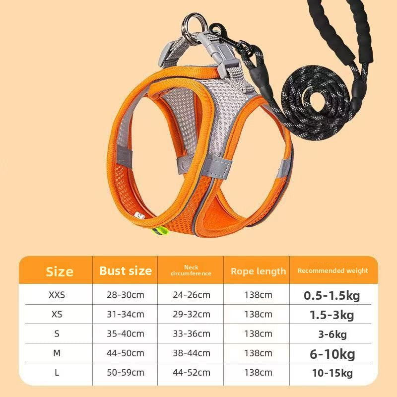 Dog Harness Vest and Adjustable Walking Leash