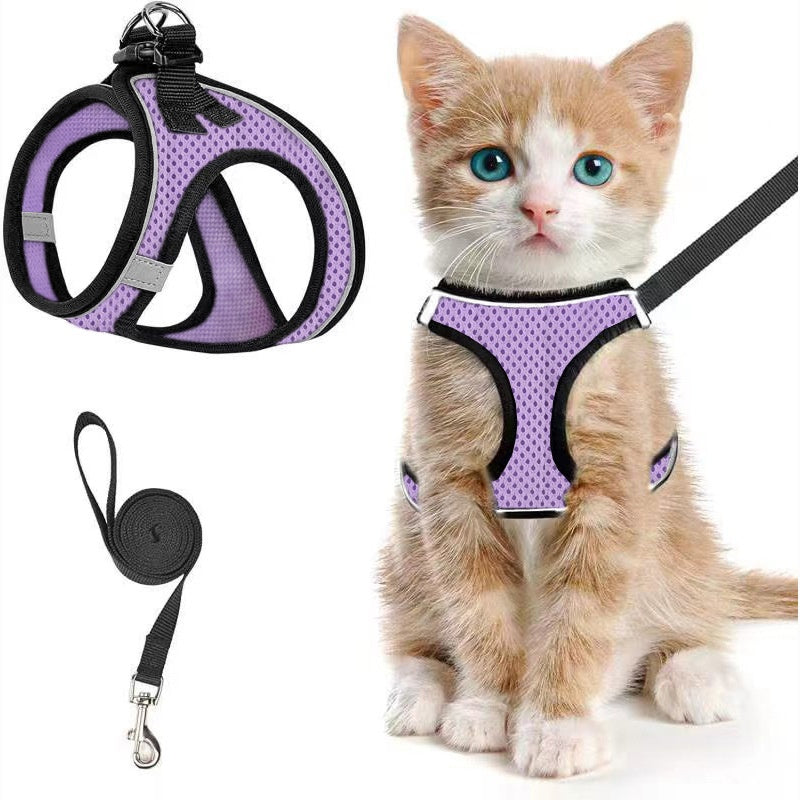 Breathable Cat & Small Dog Harness – Escape-Proof Vest in 11 Colors