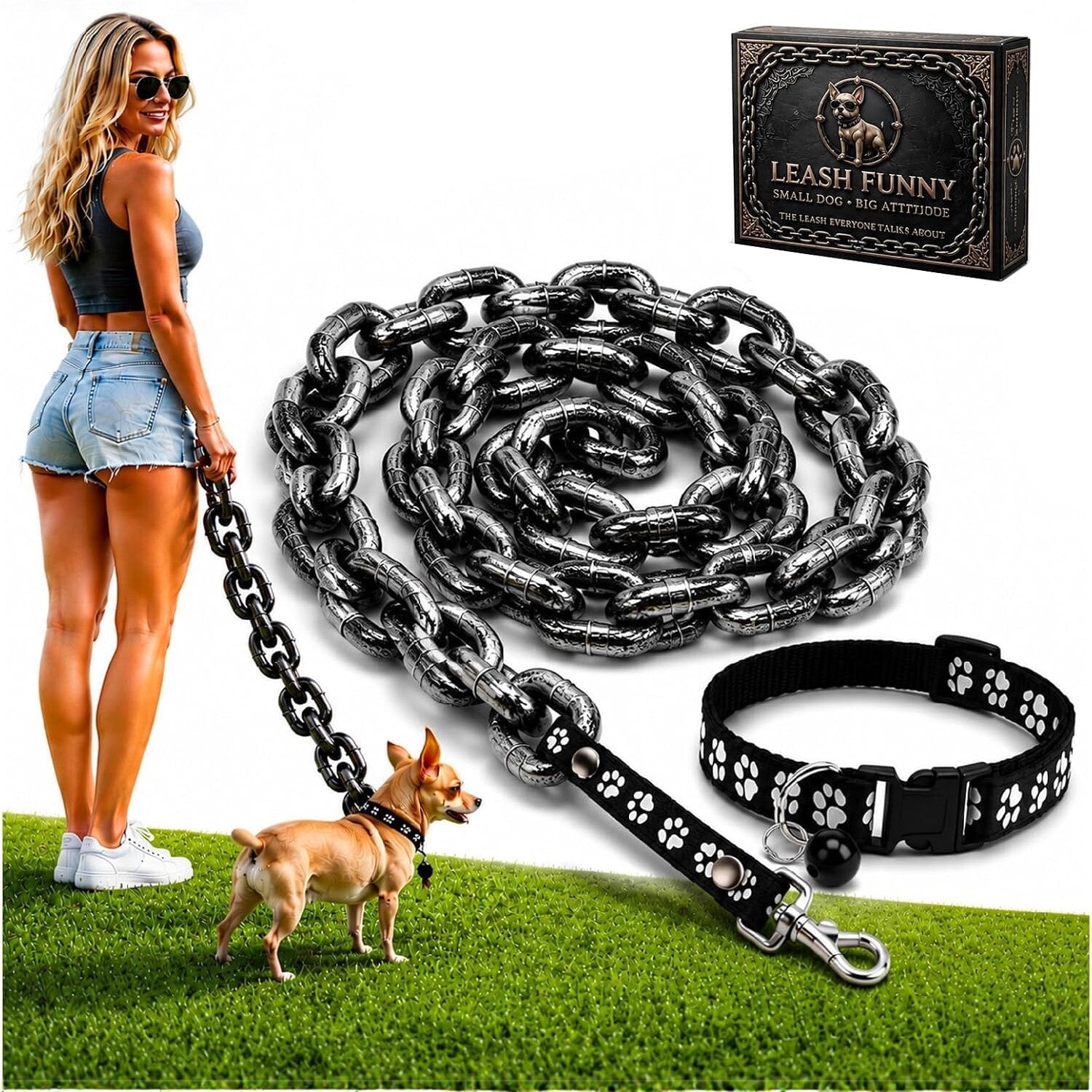 Adjustable Dog Leash Chain