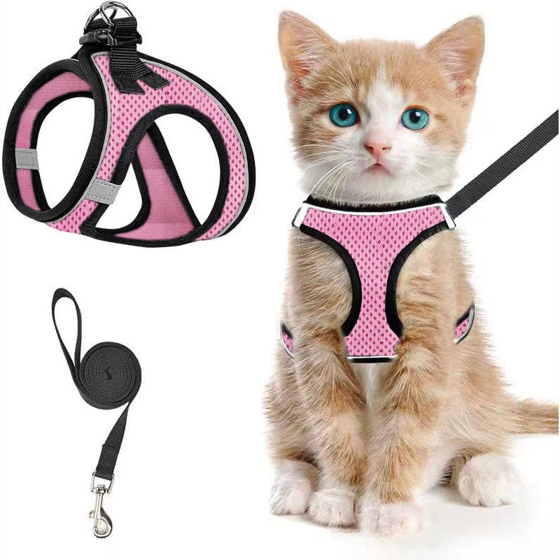 Breathable Cat & Small Dog Harness – Escape-Proof Vest in 11 Colors