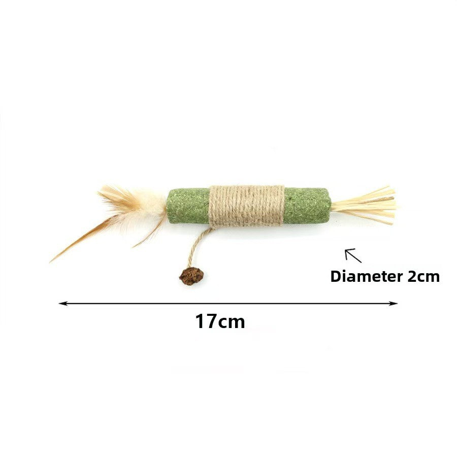 Natural Catnip Cat Chew Toy – Cotton Rope & Wood for Aggressive Chewers