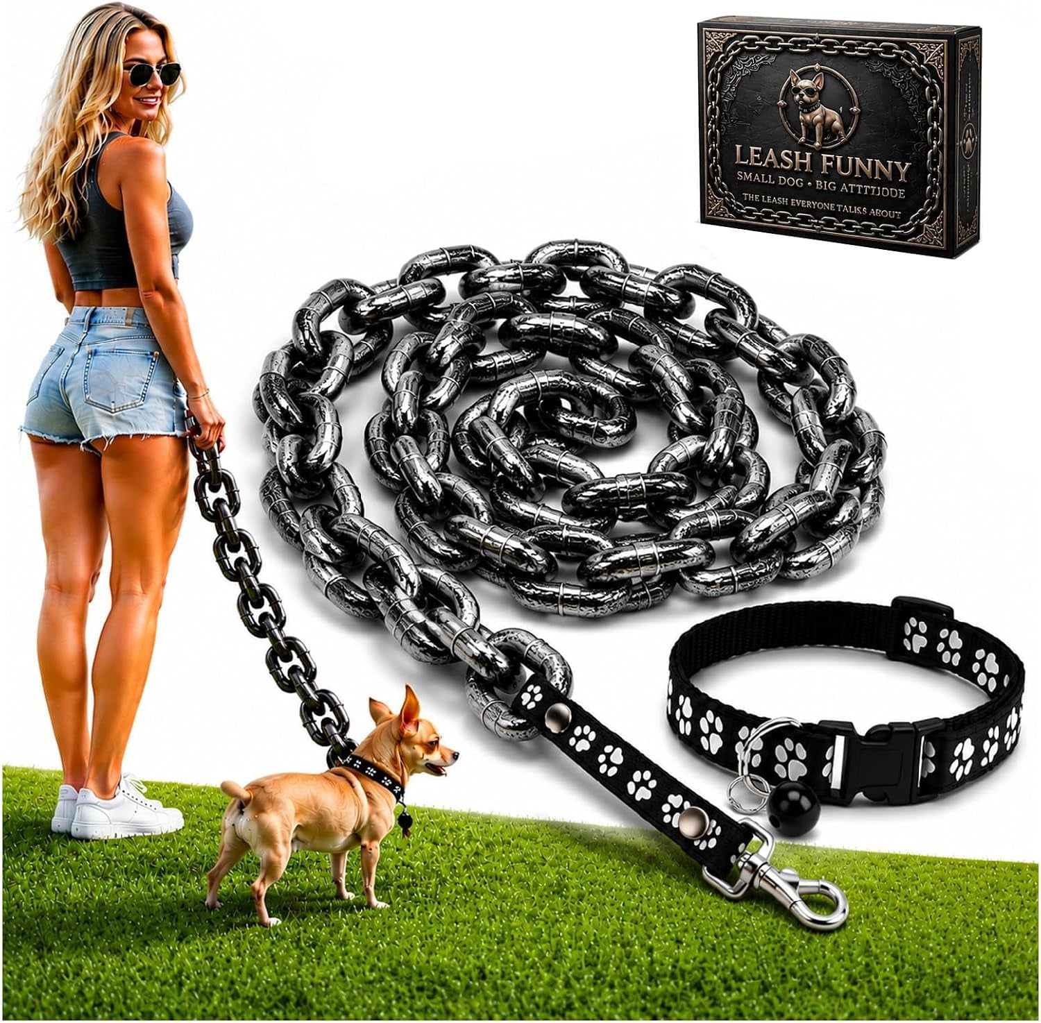 Adjustable Dog Leash Chain