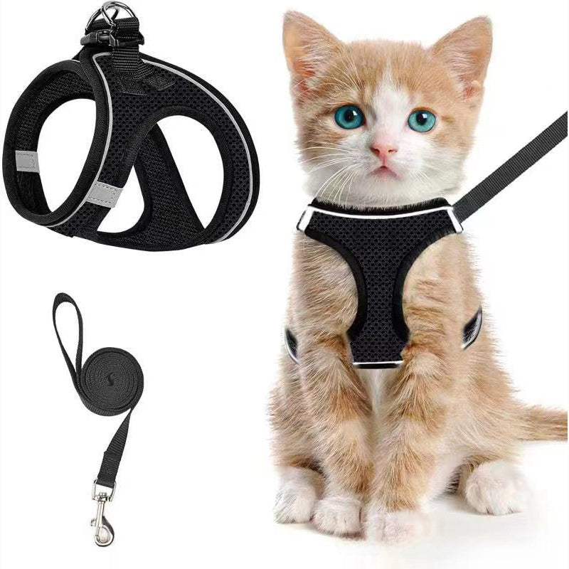 Breathable Reflective Cat/Dog Harness Leash
