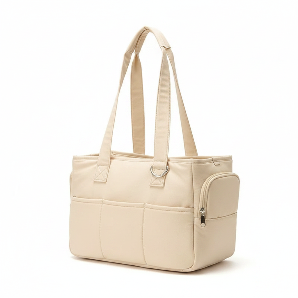 The Daily Paw Insulated Pet Carrier — Cozy Linen Shoulder Bag for Small Dogs & Cats