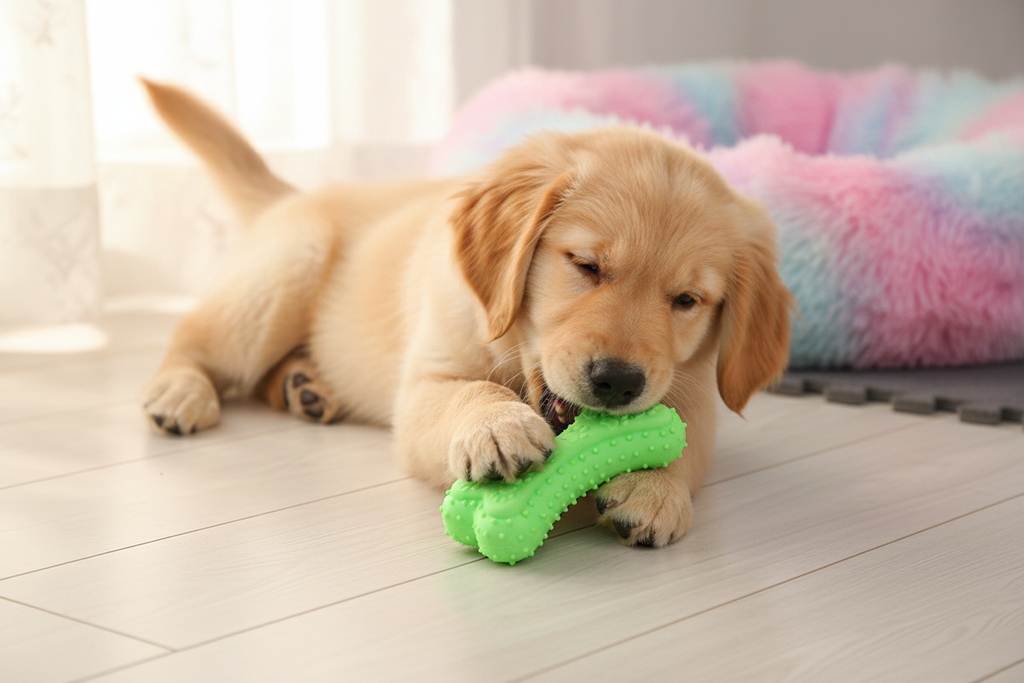 Dog Dental Chew Bone – Bite-Resistant TPR Toy for Teething & Aggressive Chewers