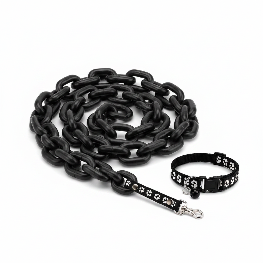 Lightweight Chain-Style Dog Leash – Stylish Metal-Look Lead for Small Dogs