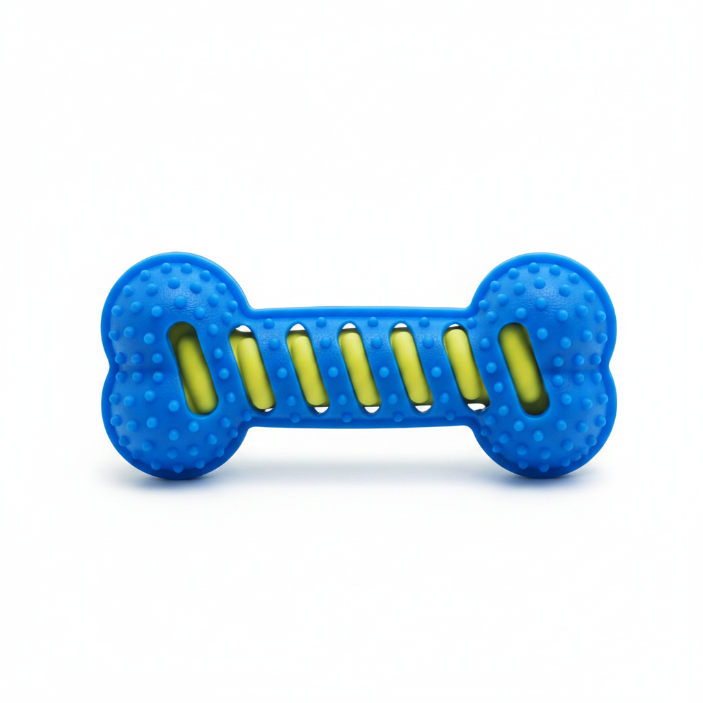 Squeaky Bone Dog Chew Toy – TPR Dental Chew for Aggressive Chewers