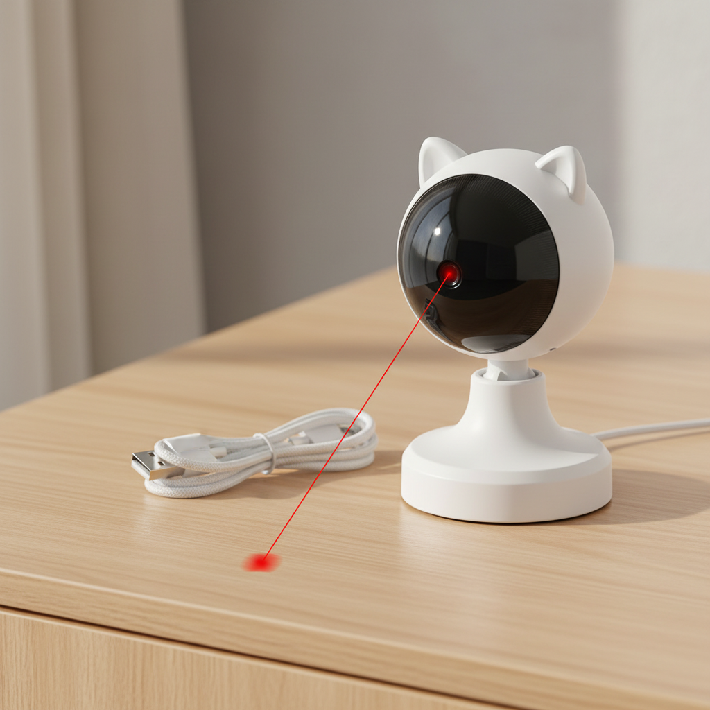 Automatic Laser Cat Toy – USB Rechargeable with Dual Speed & Adjustable Angles for Indoor Cats
