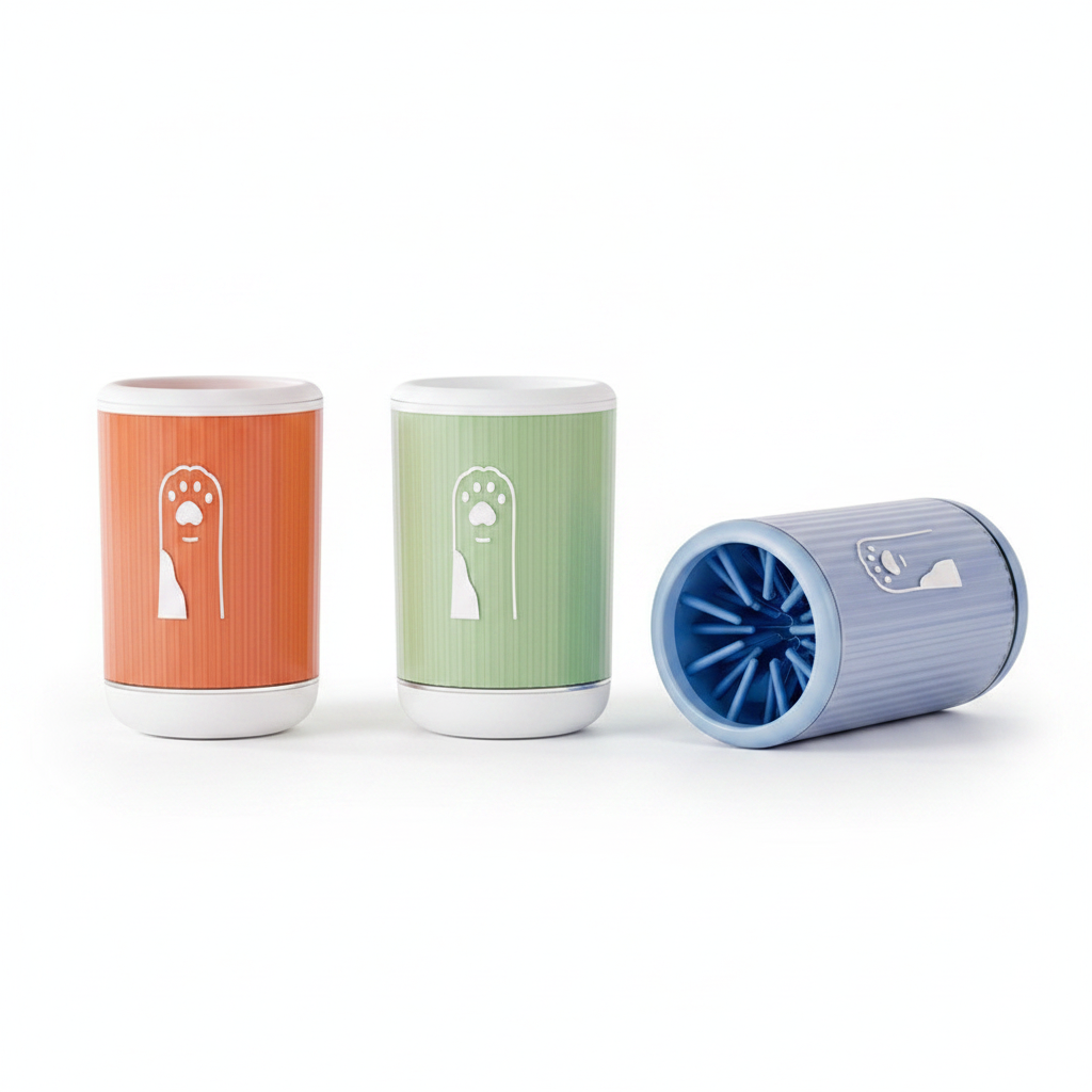 Automatic Dog Paw Cleaner Cup – Silicone Bristle Washer in 3 Sizes