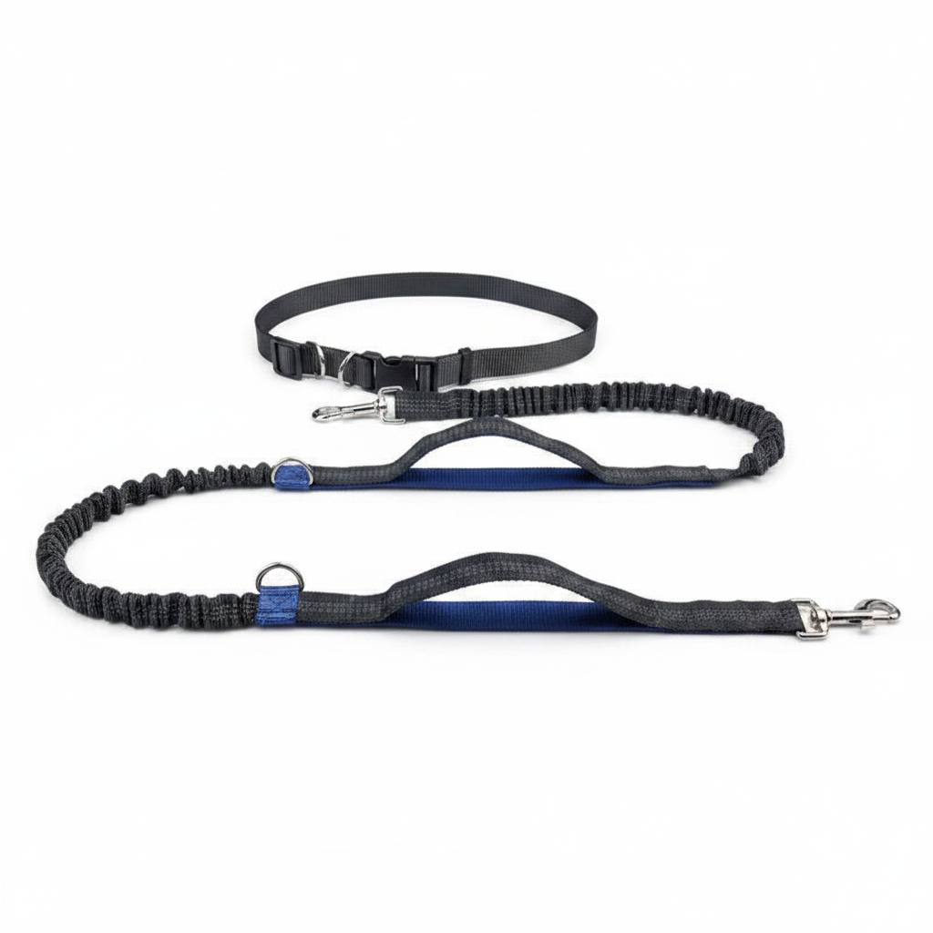 Hands-Free Dog Running Leash with Waist Belt – Retractable Leash for Jogging & Hiking