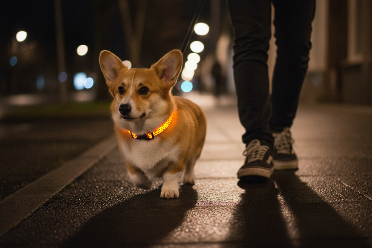 LED Dog Collar for Night Walks – Glowing Safety Collar in 5 Sizes & 7 Colors