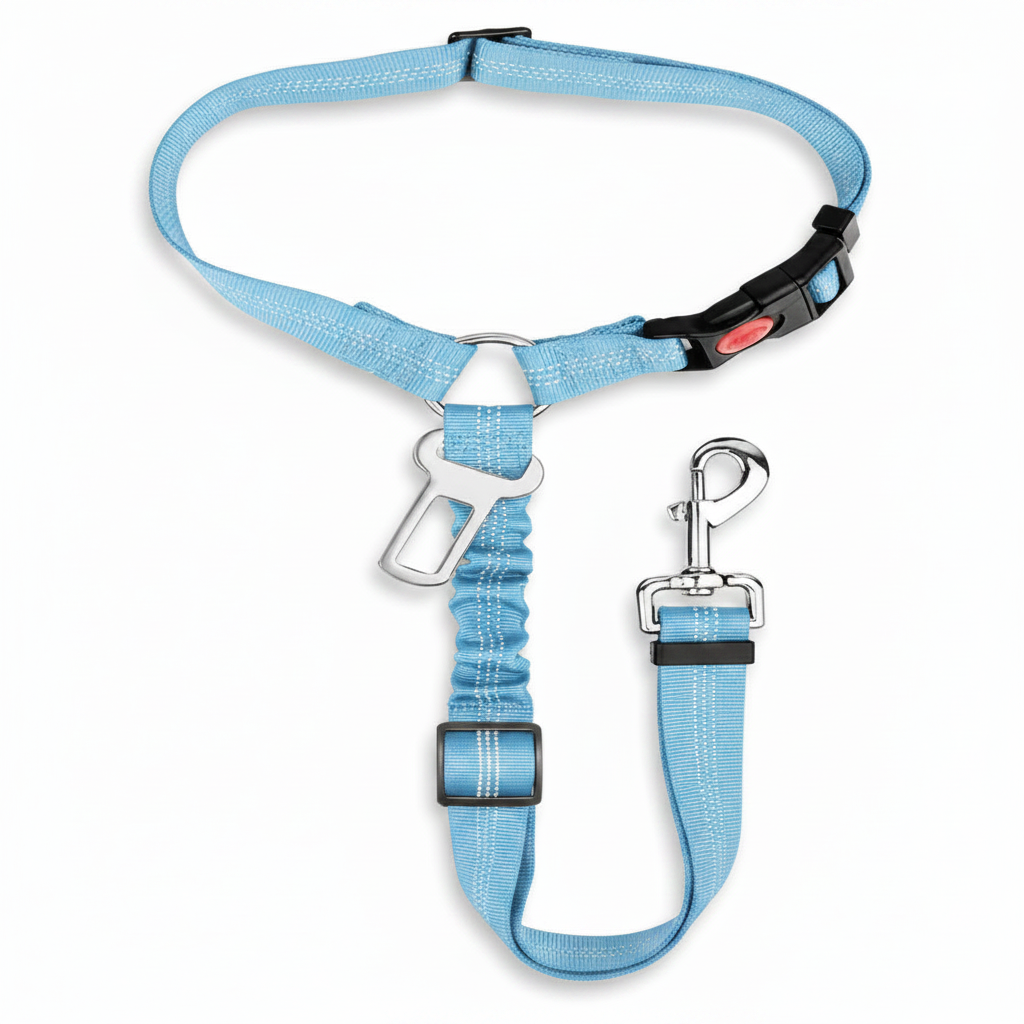 Dog Car Safety Leash – Retractable Seat Belt Clip for Medium Dogs