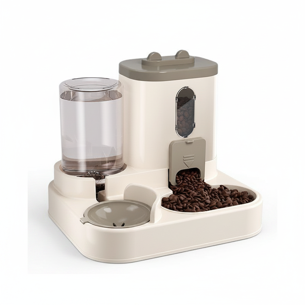 Automatic Pet Food Dispenser with Double Bowl – Portion Control for Cats & Dogs