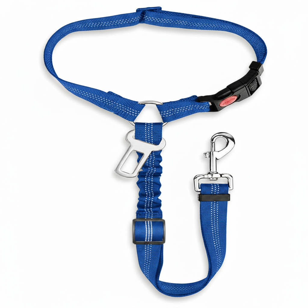 Dog Car Safety Leash – Retractable Seat Belt Clip for Medium Dogs