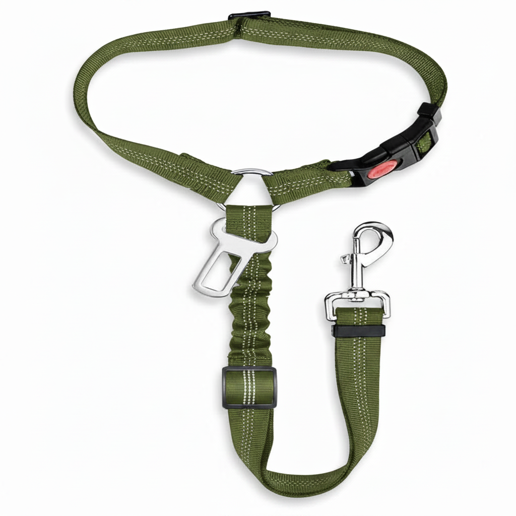 Dog Car Safety Leash – Retractable Seat Belt Clip for Medium Dogs