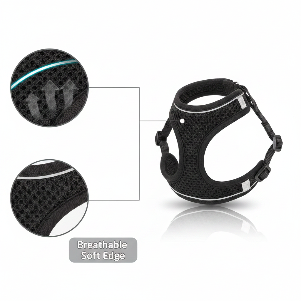 Breathable Cat & Small Dog Harness – Escape-Proof Vest in 11 Colors