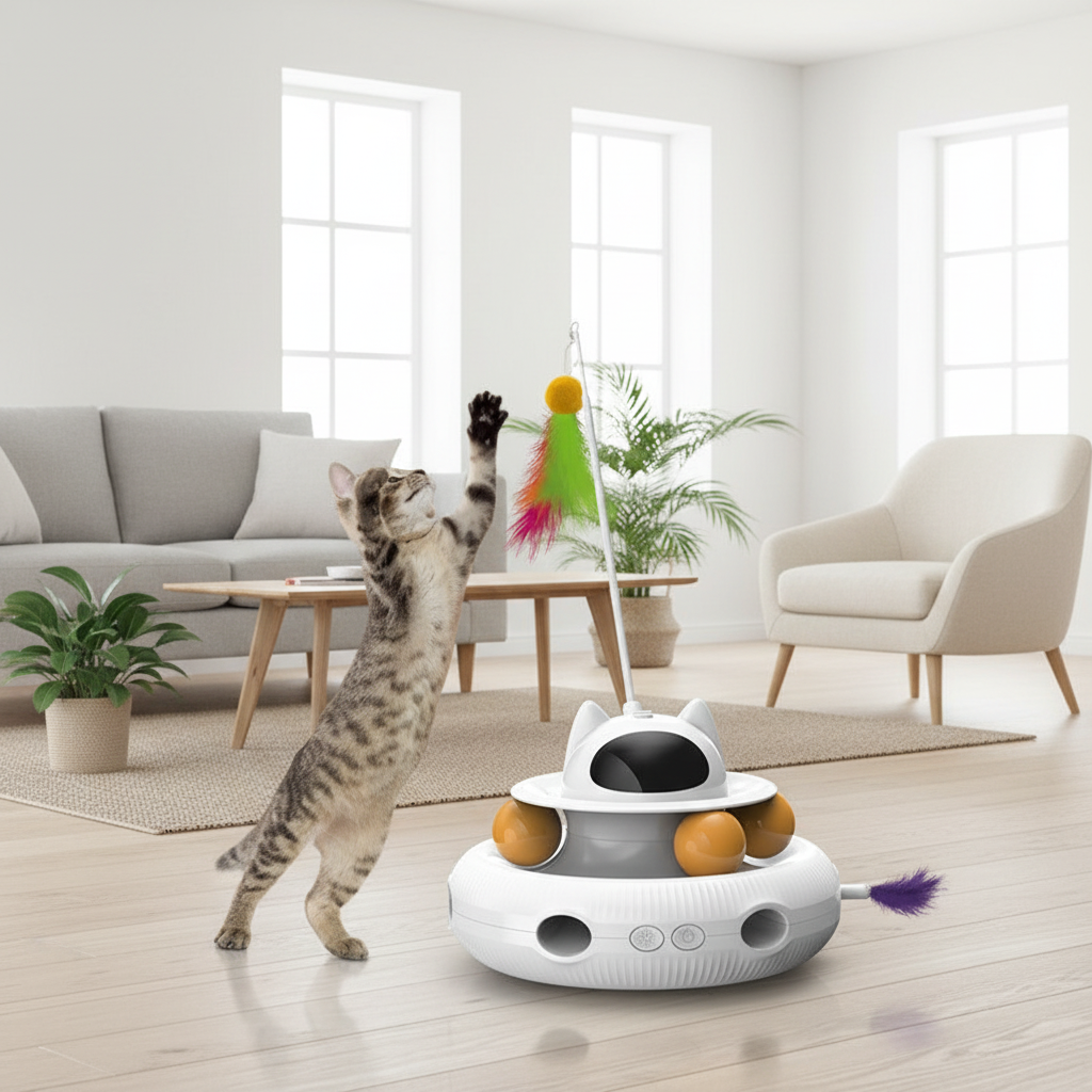 Interactive Cat Laser Toy – Automatic Electric Turntable for Indoor Cats