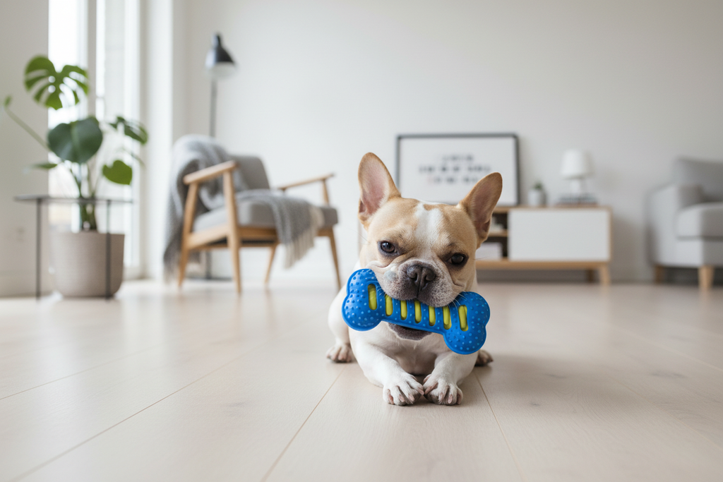 Squeaky Bone Dog Chew Toy – TPR Dental Chew for Aggressive Chewers