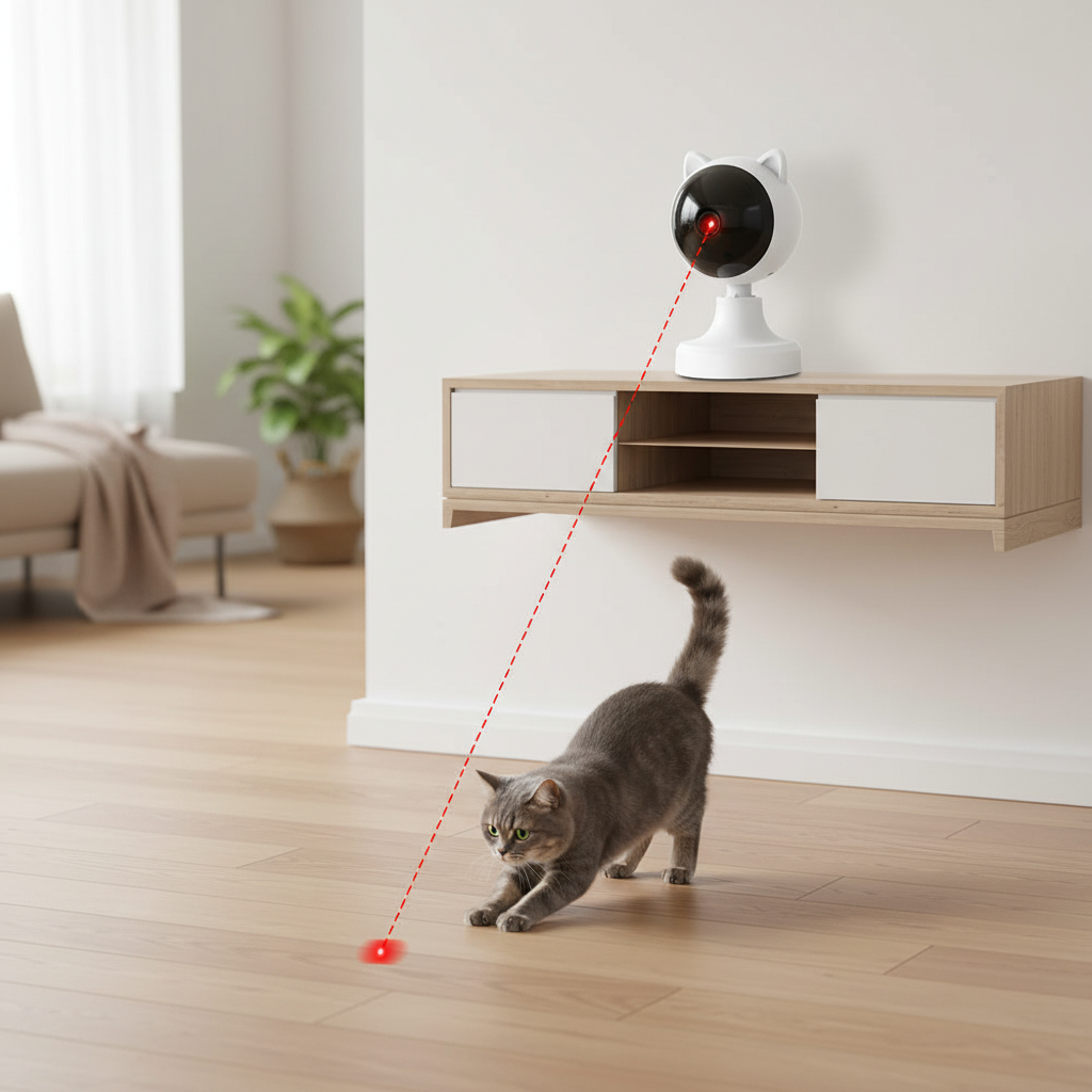 Automatic Laser Cat Toy – USB Rechargeable with Dual Speed & Adjustable Angles for Indoor Cats