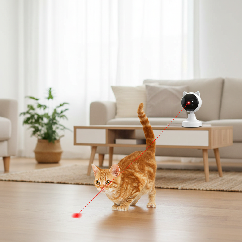 Automatic Laser Cat Toy – USB Rechargeable with Dual Speed & Adjustable Angles for Indoor Cats